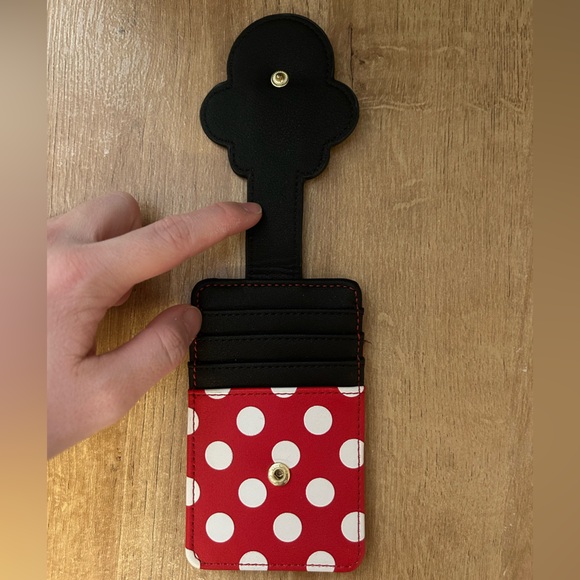 Disney Minnie Mouse Polka Dot Card Holder - Black, Red, and Gold - Picture 2 of 3
